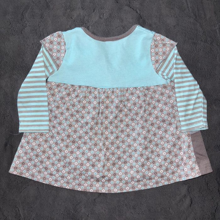 Ensemble robe legging fille gris bleu / 6 mois / Bon état - photo numéro 3