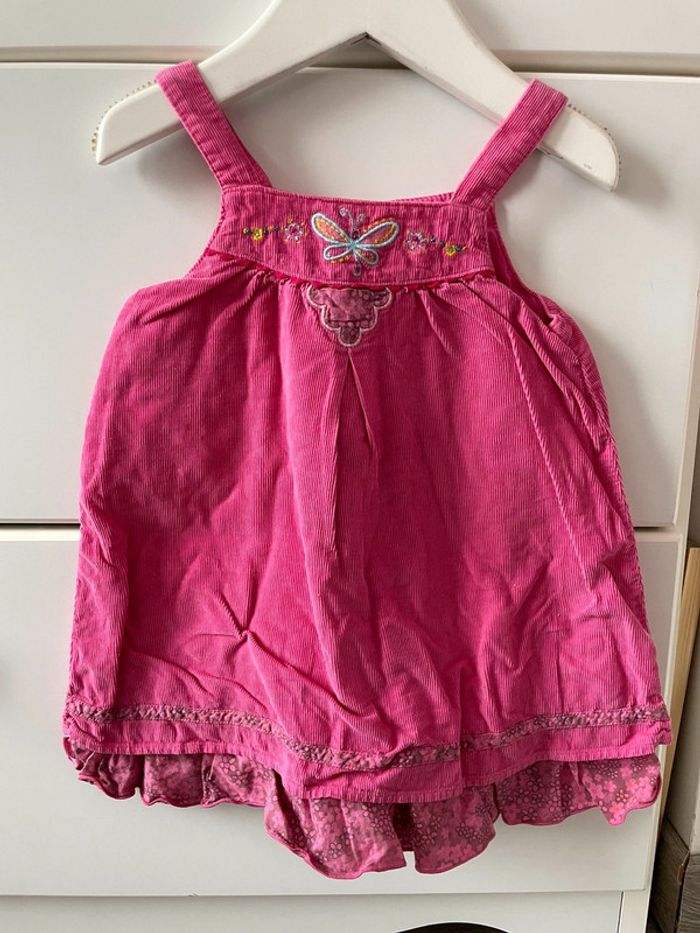 Robe bébé Fille neuf mois rose velours automne hiver Orchestra 71 cm