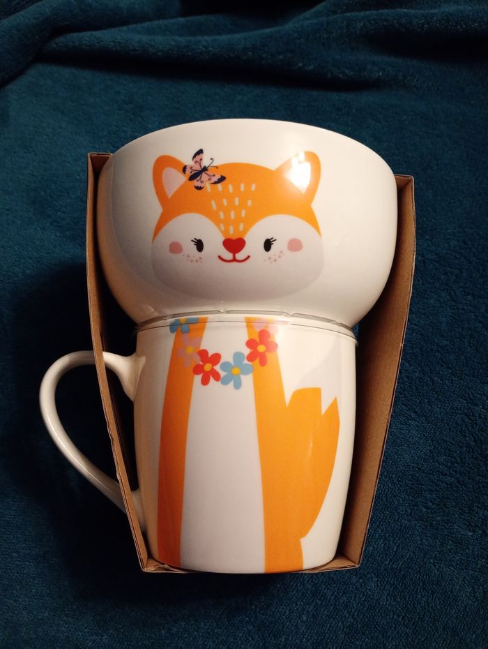 Bol et mug renard neuf avec étiquette