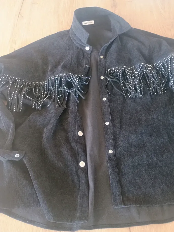 Veste Cache Cache à franges et strass – Taille 42 - photo numéro 2