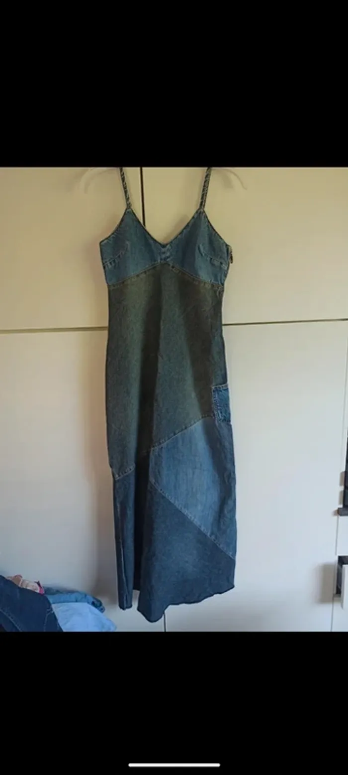 Robe longue en jean vintage
