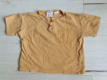 Vêtement garçon tee-shirt manches courtes jaune Zara 2 ans