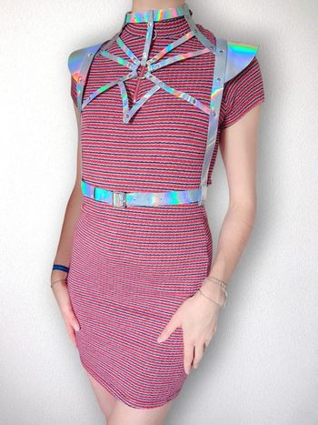 Robe pull polo rayures bordeaux marine blanc y2k / Jennyfer - 36/S à 38/M