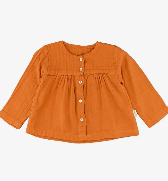 Blouse à manches longues 6 mois en coton bio Poudre Organic