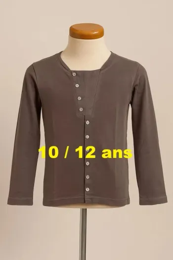 Tee shirt manche longue marron La Fée Maraboutée Taille 10 / 12 ans