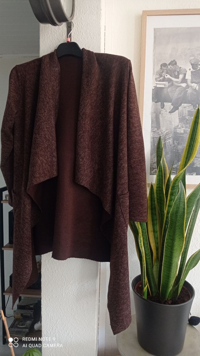 Veste longue marron chocolat taille M en tbe