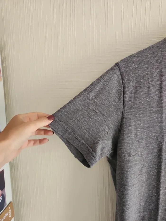 Tee-shirt manches courtes Benson & Cherry gris L - photo numéro 3