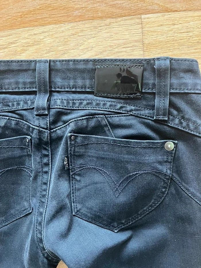 Jean vintage Levi’s demi curve skinny revel taille basse W25 L32 34/36 noir gris demi curve low rise - photo numéro 4