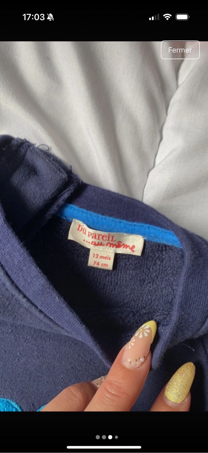 Sweat Bebe garçon du pareil au même - photo numéro 3