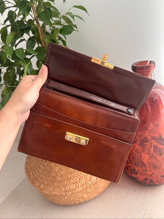 Pochette en cuir marron - photo numéro 5