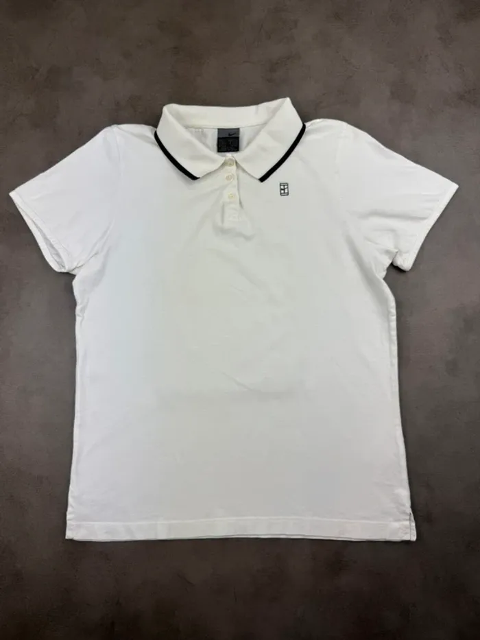 Polo Nike Court Tennis Vintage 90’s Blanc Taille M