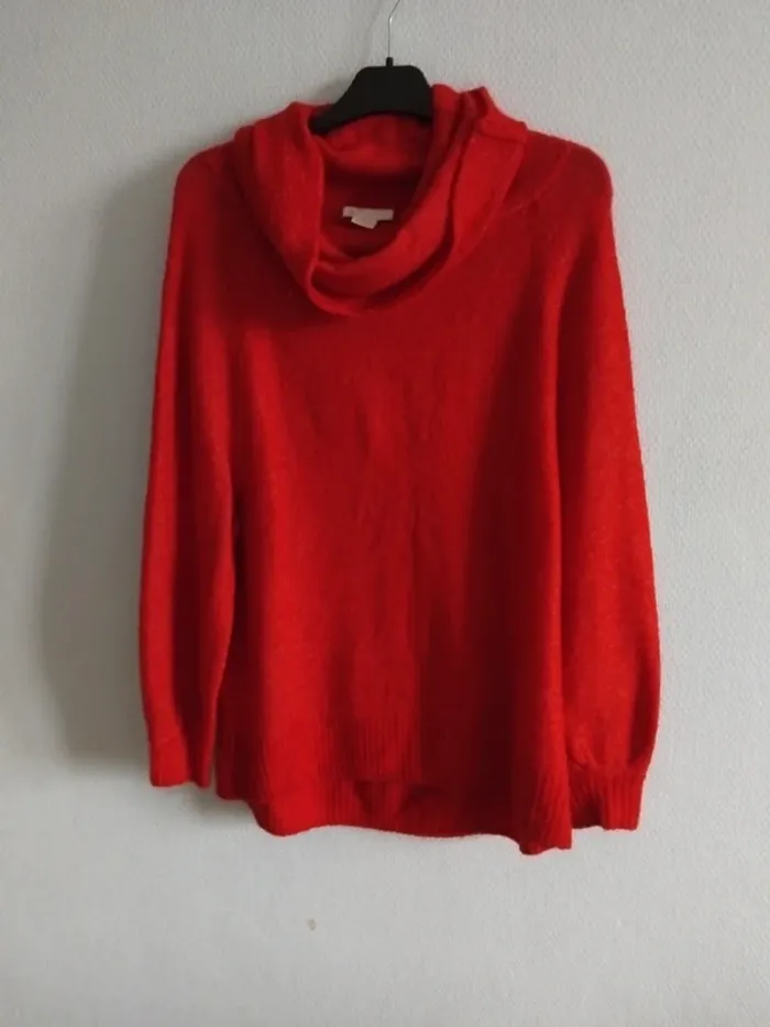 Pull long taille S avec grand col roulé - photo numéro 2