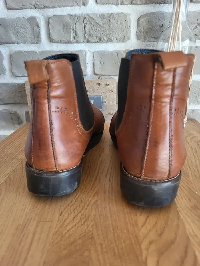 Bottines Chelsea en cuir véritable marron Laif' - photo numéro 11