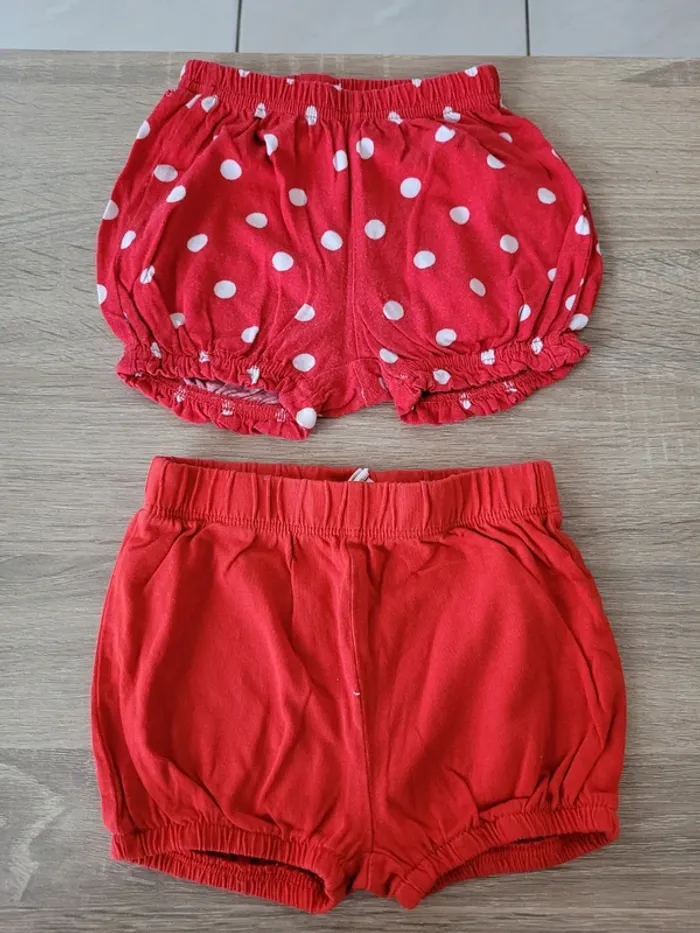 Lot de 2 shorts fille en 9 mois