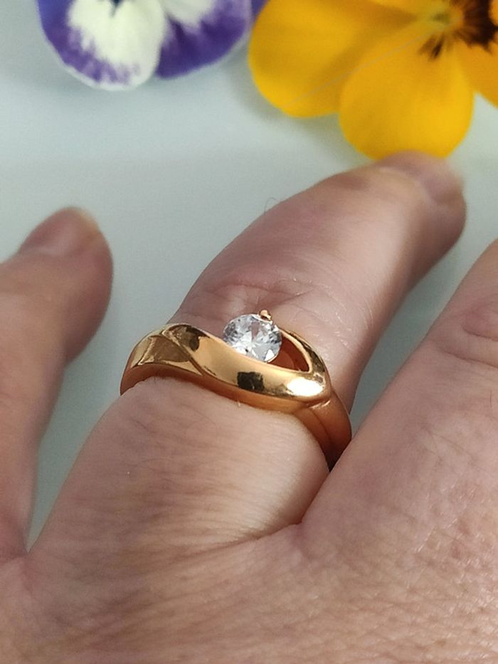 Bague plaqué or cristal - photo numéro 8