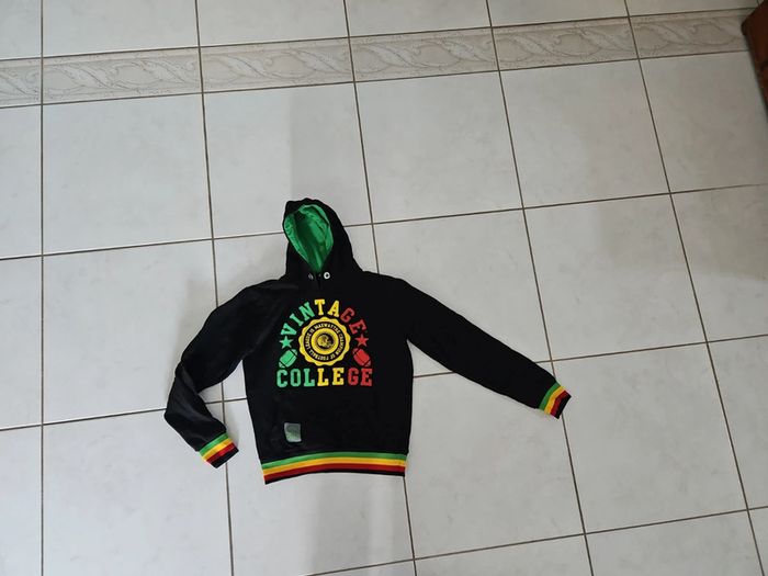 Sweat à capuche garçon vintage collège cont3