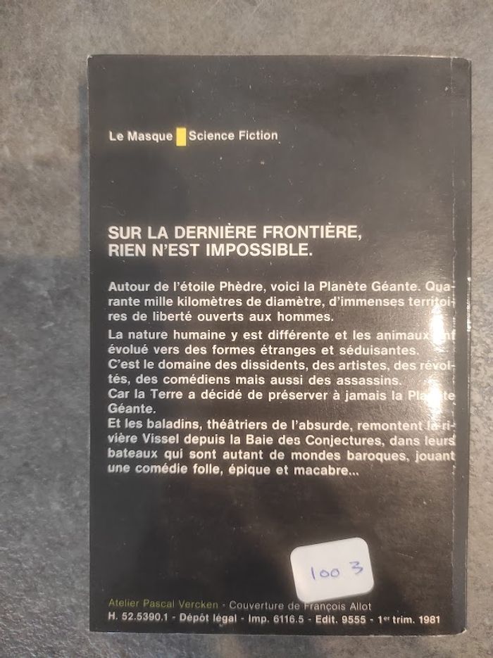 Les baladins de la Planète Géante Jack Vance Le Masque SF n°114 1981 - photo numéro 3