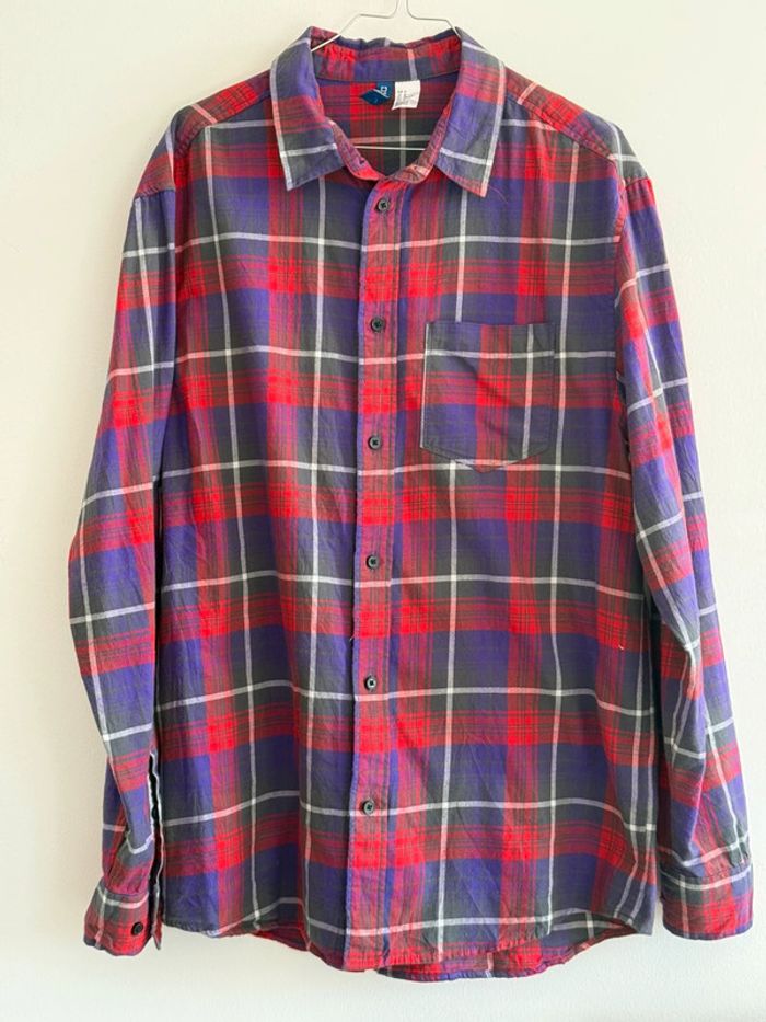 Chemise / Surchemise Divided ( H&M ) en coton taille M couleur marine & rouge - photo numéro 2