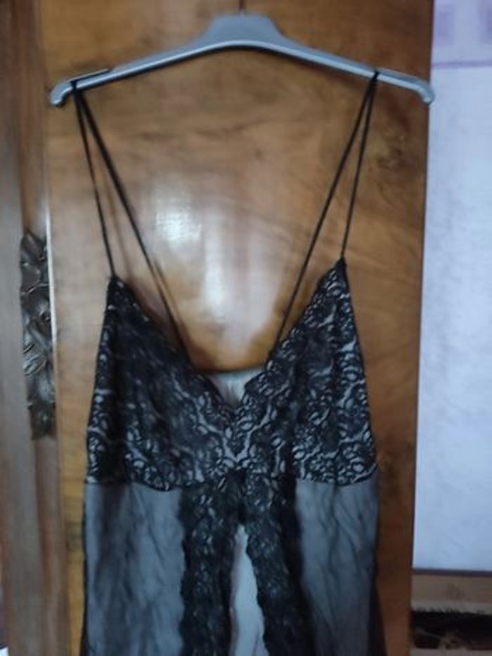 nuisette grise dentelle noire 46/48 - photo numéro 2