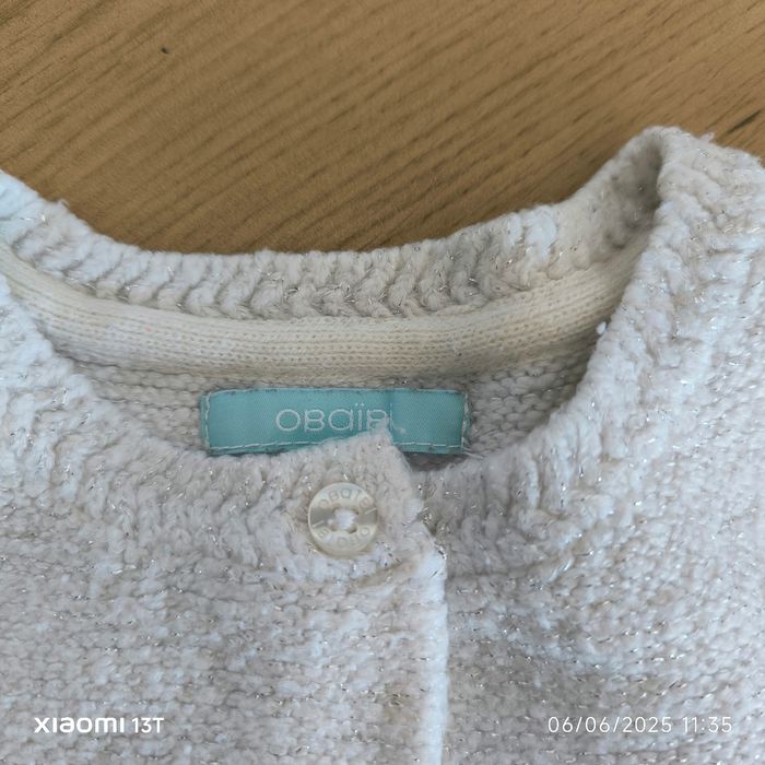 Gilet blanc fil argenté obaibi - photo numéro 2