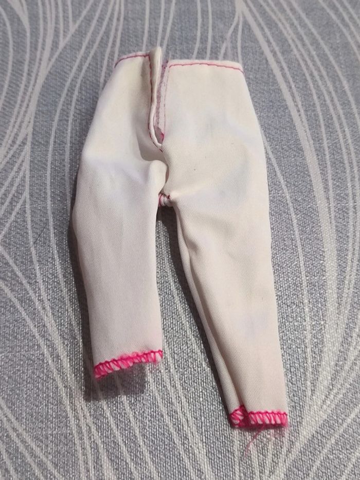 Mattel vêtement barbie pantalon pantacourt blanc et rose - photo numéro 2