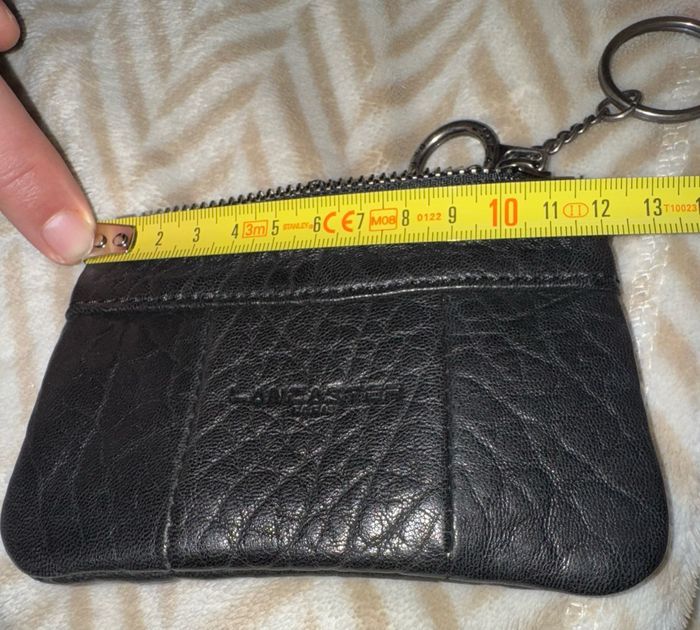 Porte monnaie noir et argenté Lancaster en cuir avec anneau - photo numéro 8