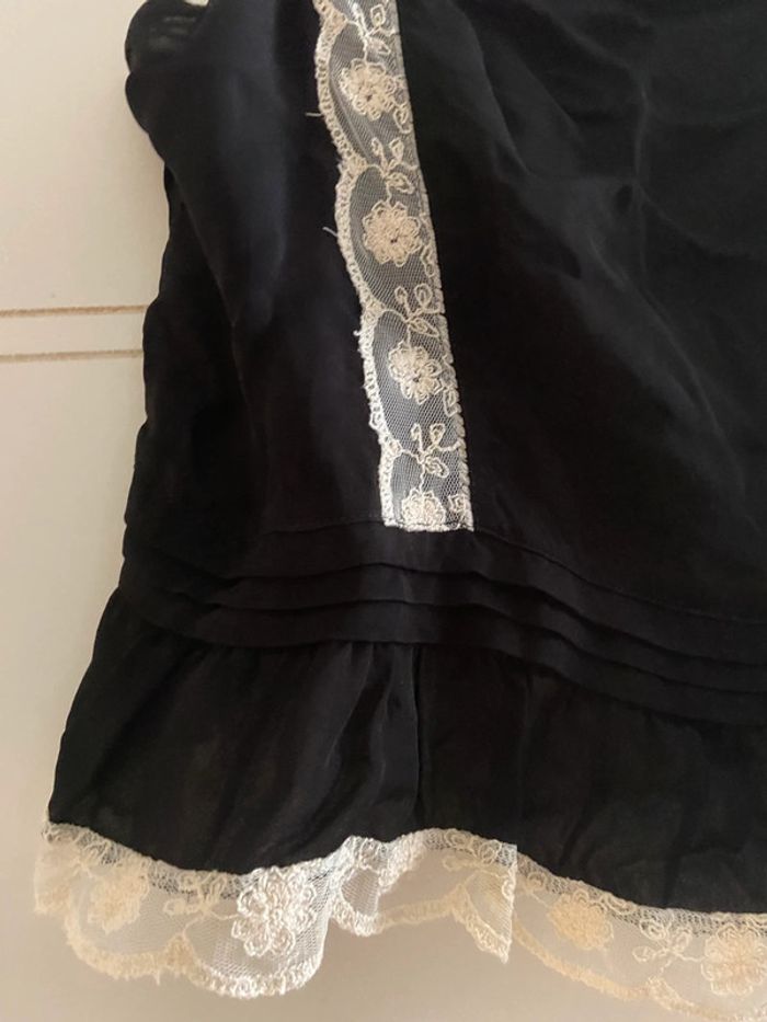 Petit crop top à bretelles noir et dentelle zara - photo numéro 2