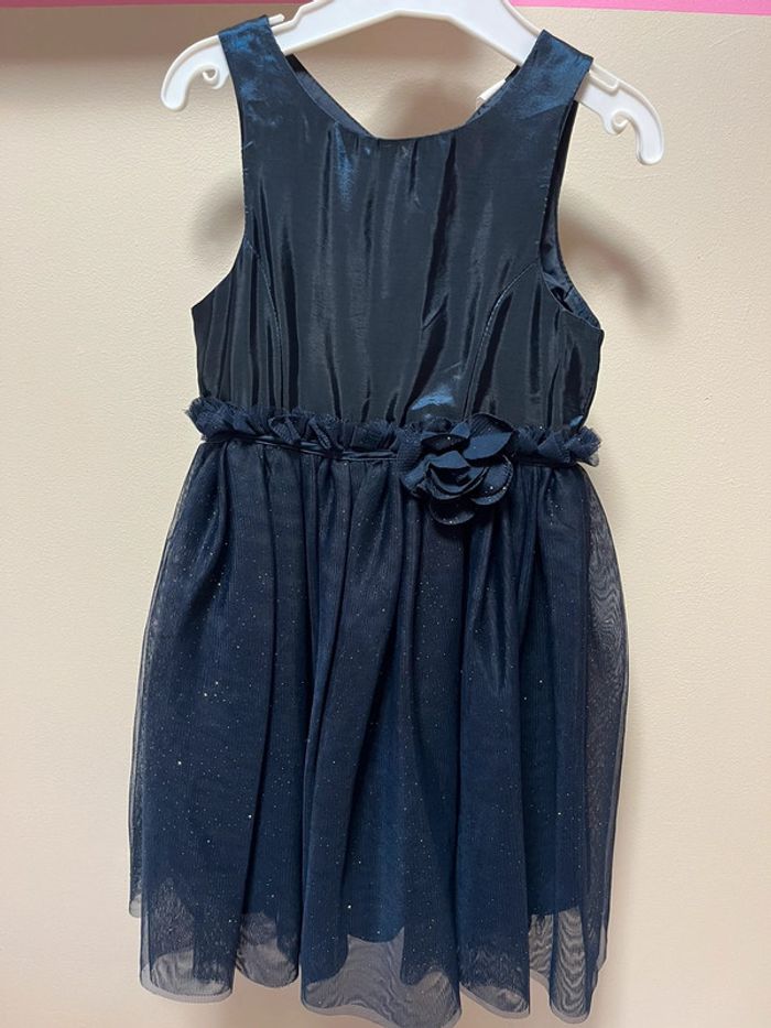 Robe fête H&M neuve sans étiquette à tulle bleu nuit - photo numéro 3