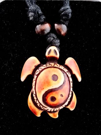 Collier corde réglable, pendentif tortue