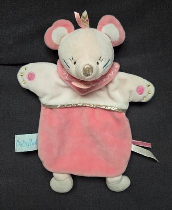 Doudou marionnette souris Tipioux rose- Baby Nat