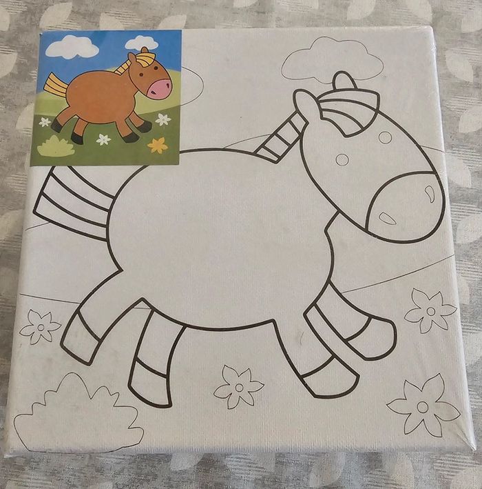 Lot de 6 toiles avec dessins d'animaux