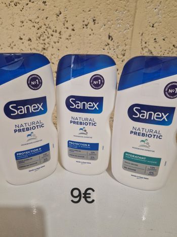 Lot de 3 gel douche sanex 3x425ml, 2 protection + et 1 hydratant