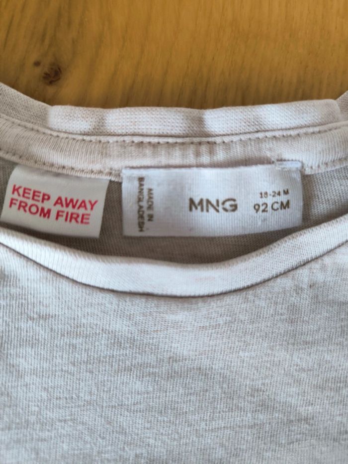 T-shirt ML beige Mango 24 mois - photo numéro 3