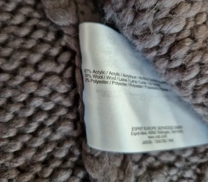 Gilet grosse maille femme Esprit gris brun L - photo numéro 5
