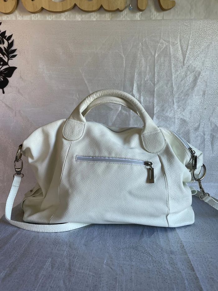 Sac blanc en cuir - Très bon état - photo numéro 4