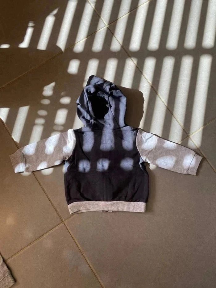 Ensemble (pantalon & gilet zippé) Mickey - Bleu Marine & Gris - 3 mois - photo numéro 3