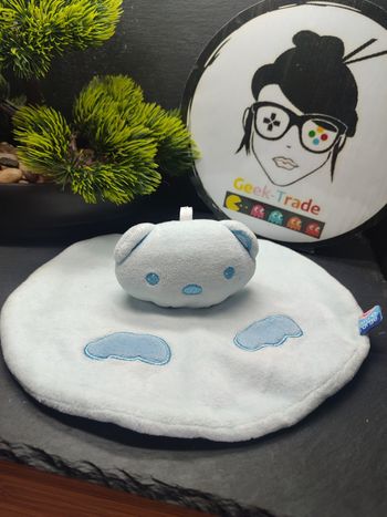 doudou rond sucre d'orge ours bleu ailes ancien nuage plat Vintage Clair Ciel
