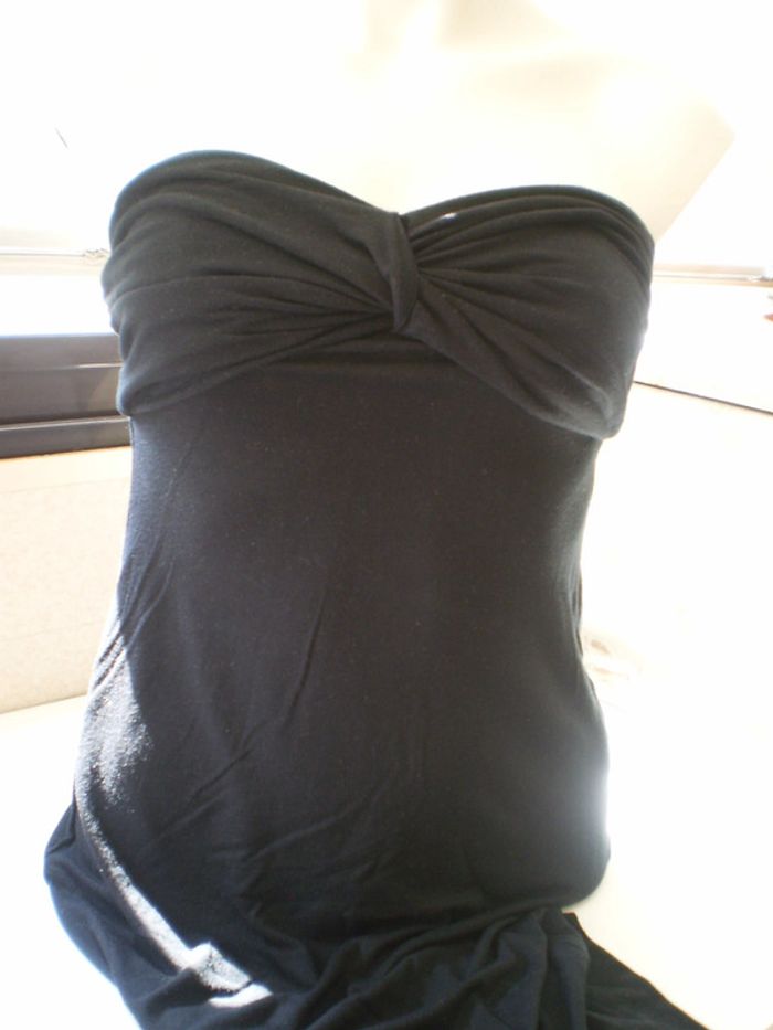 robe noir fourreau en coton extensible pour l'été t 38 - photo numéro 7