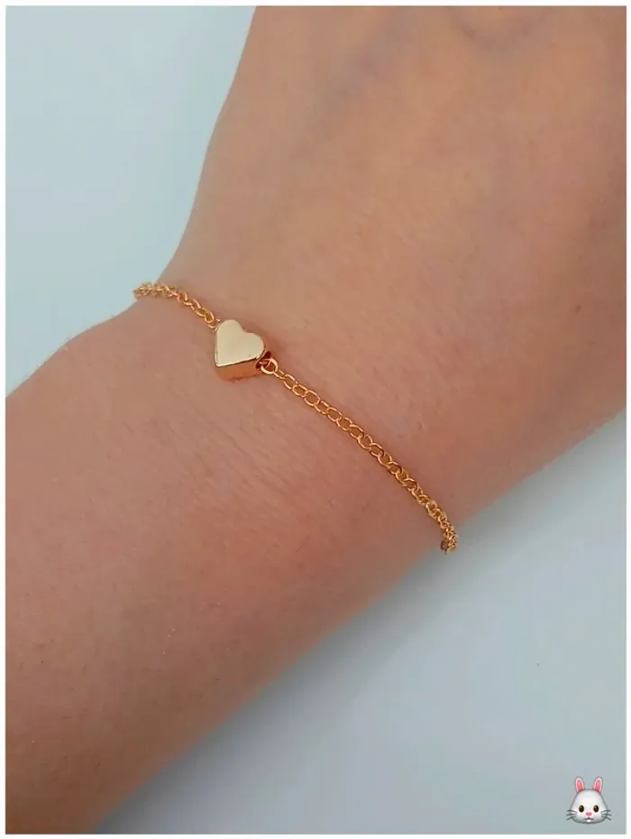 bracelet chaîne doré coeur tendance-look chic et stylé - photo numéro 2