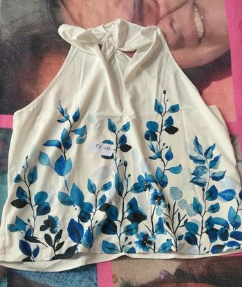Blouse fleur bleu
