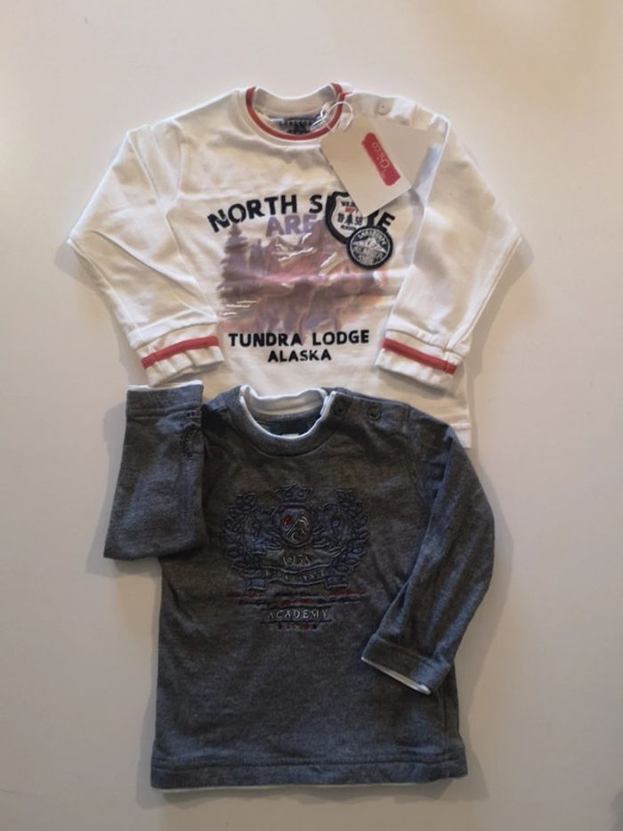 Lot 2 t shirt manches longues chicco