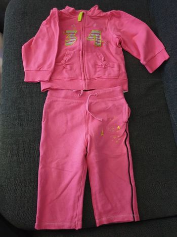 Jogging bébé fille 18 mois rose pantalon + gilet