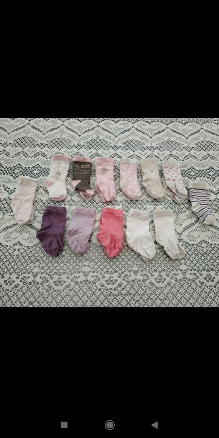 🌸Lot 13 chaussettes 3-6 mois, 15-16 "Kiabi"
