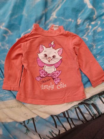 Tee-shirt col roulé disney marie 6 mois