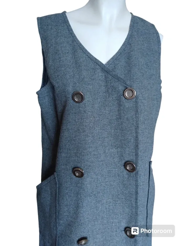 Robe dress retro vintage chic classique chasuble gris - photo numéro 2