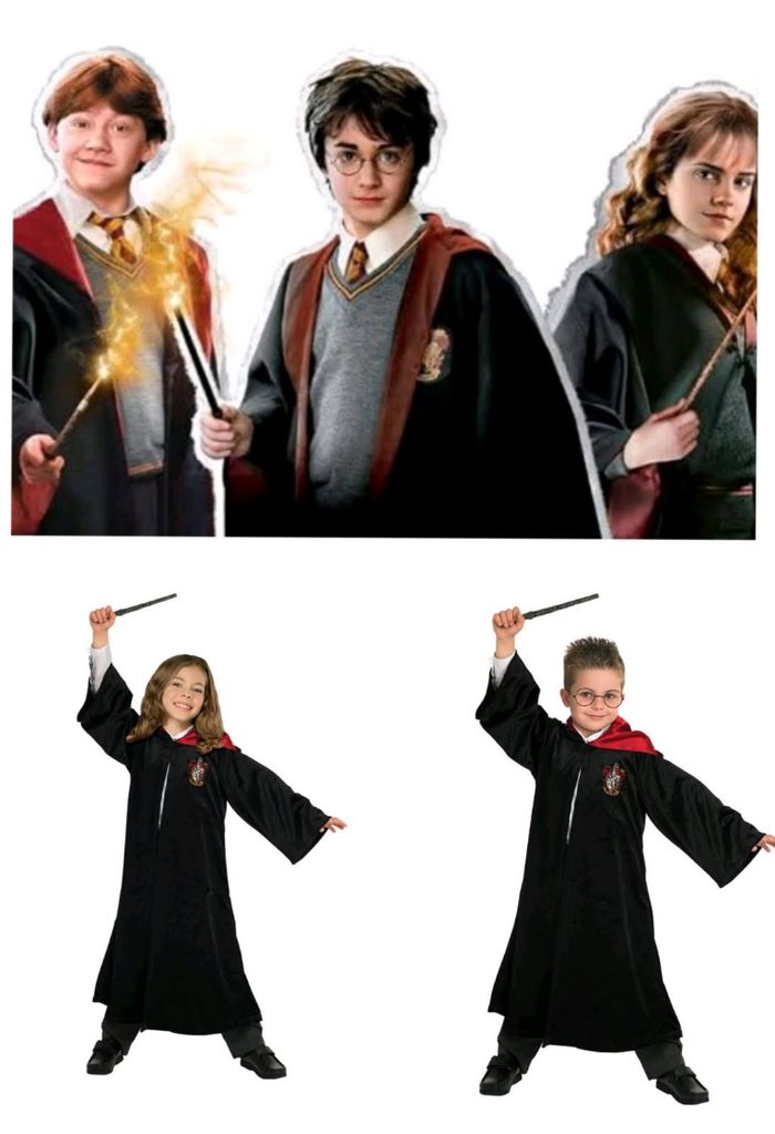 Déguisement Harry Potter 7/8 ans cape luxe Gryffondor avec baguette - photo numéro 2
