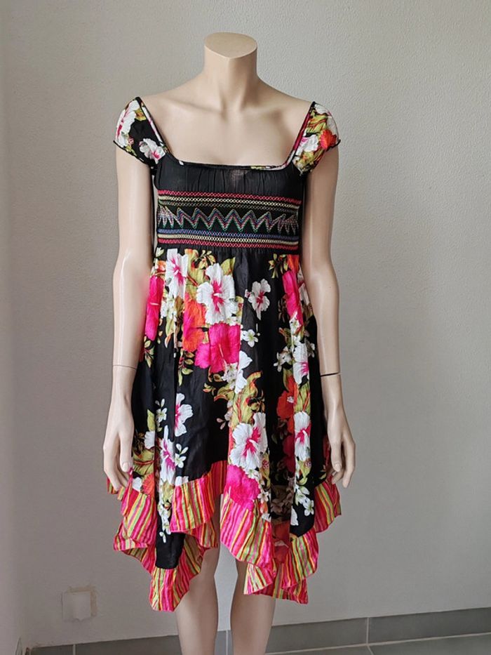 Robe fleurie en coton Manches courte - photo numéro 6