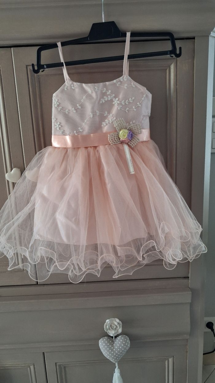 Robe de cérémonie rose et tulle 4 anseta
