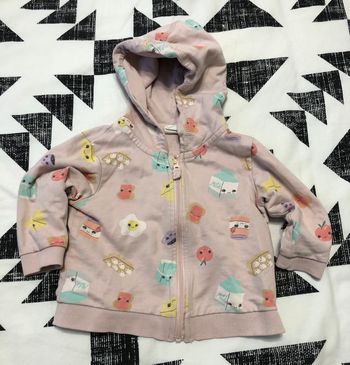 Sweat zippé rose H&M à motifs 9 mois