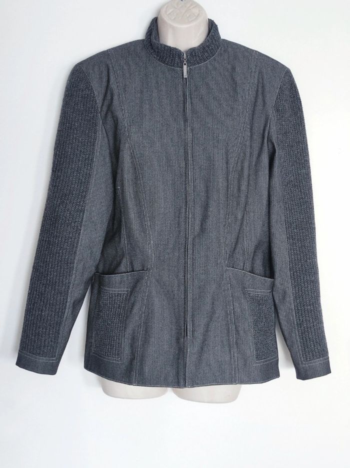 Veste blazer gris maille laine / Tony Lamarca - 36/S ร 38/M - photo numรฉro 8